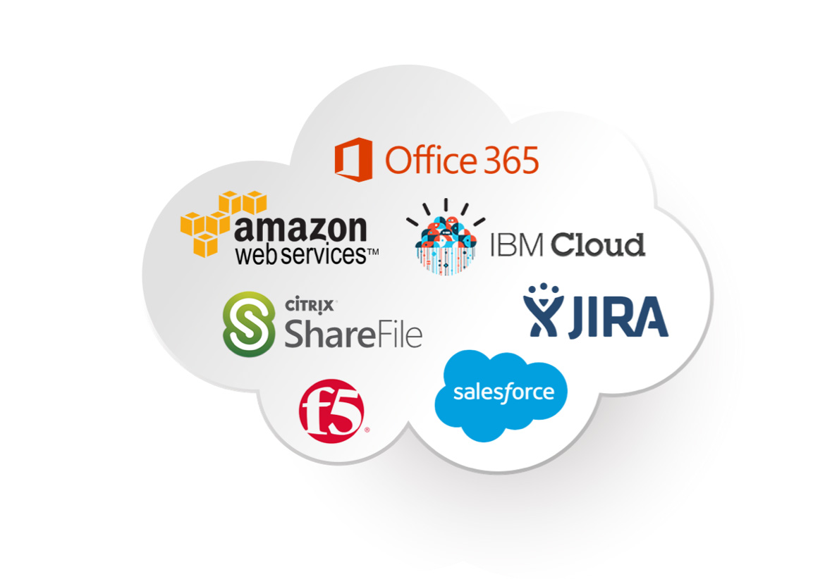 SafeNet Trusted Access unterstützt alle wichtigen Cloud-Dienste und Anbieter